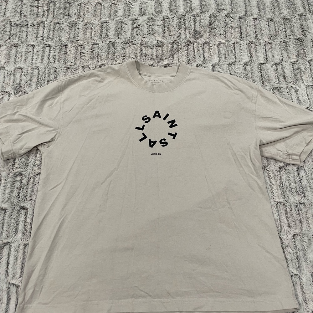 All Saints Beige Graphic T-Shirt for Men